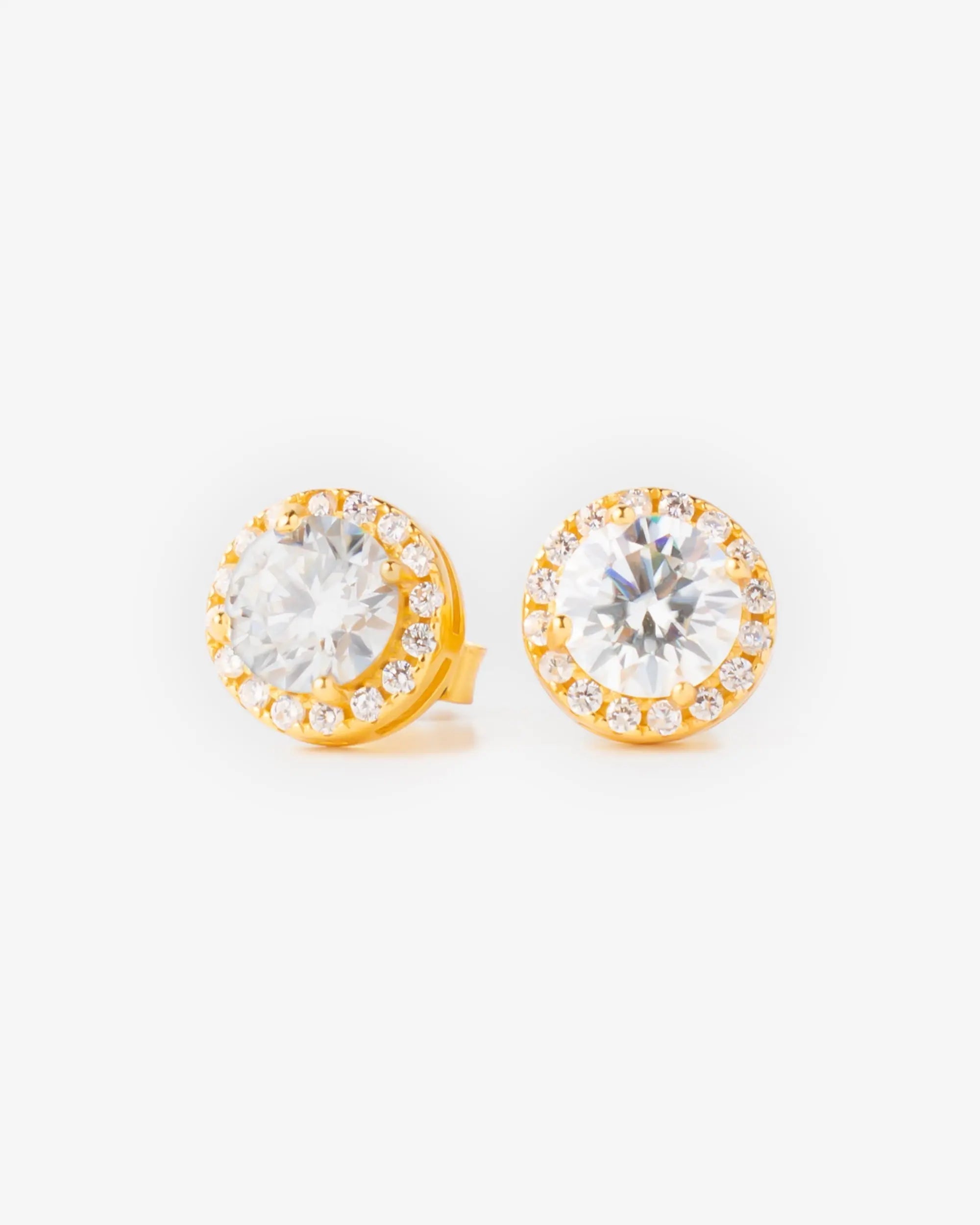 6MM Halo Moissanite Earrings
