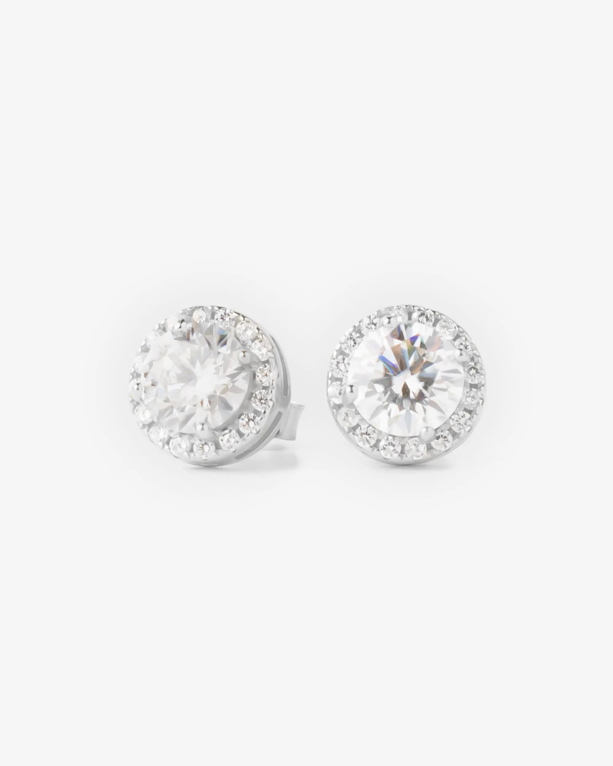 6MM Halo Moissanite Earrings